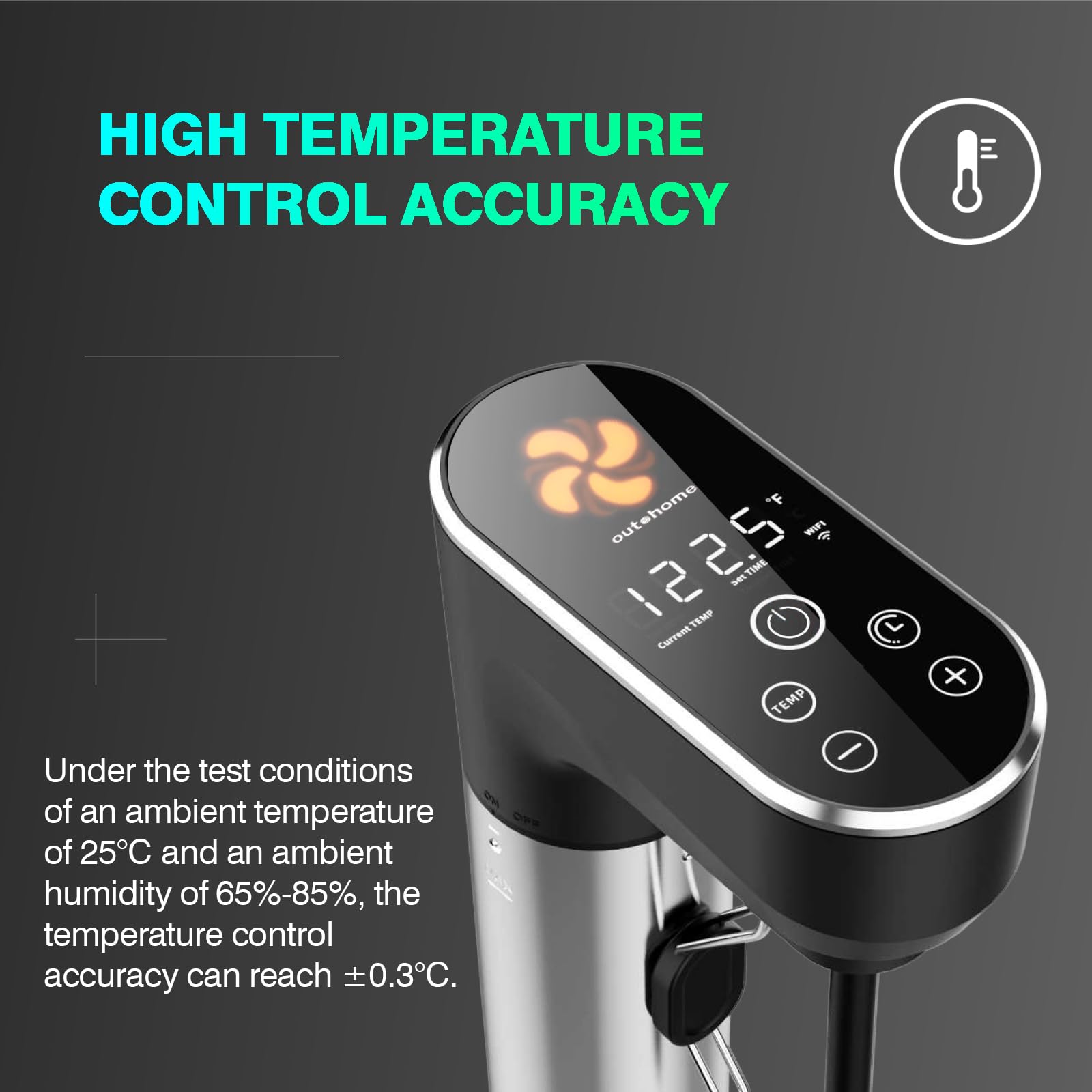 Urządzenie Outohomo Sous Vide, 1300 W, cyrkulatory zanurzeniowe, precyzyjne urządzenie do gotowania, urządzenie do gotowania steków, cyfrowy wyświetlacz temperatury i czasu, wyjątkowo ciche, szybkie nagrzewanie, łatwe do przechowywania, wodoodporność IPX7