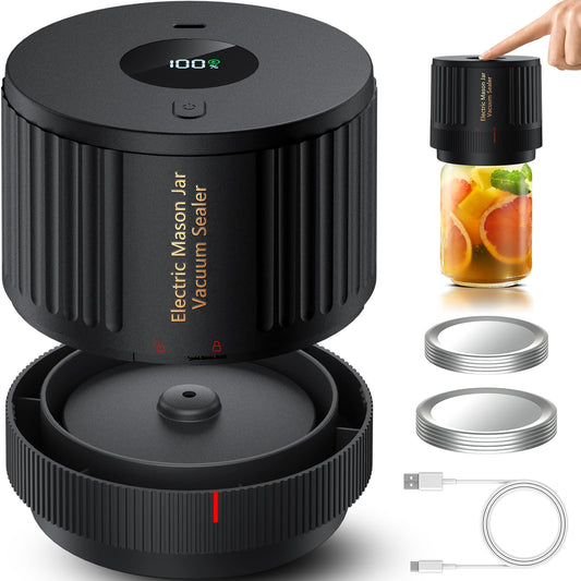 LOVE MOMENT Electric Mason Jar Vacuum Sealer Kit for Wide Mouth and Regular Mouth Mason Jars