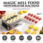 Magic Mill Food Dehydrator Machine | 5 Stackable Stainless Steel Trays Jerky Dryer with Digital Adjustable Timer & Temperature Control - Electric Food Preserver for Fruits, Veggies, Meats & Dog Treats