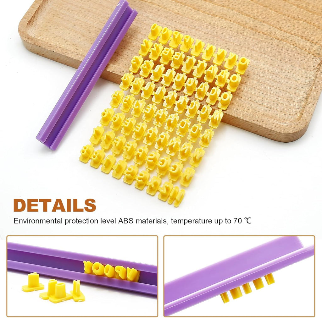 172 PCS Alphabet Number Symbols Cookie Cutters Set Biscuit Fondant Cake Impress Embosser Cutter Stamp Press DIY Embosser Mold for Cake Baking Clay