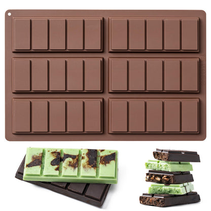 Chocolate Bar Mold,Non-Stick Chocolate Molds, 100% Food Grade Silicone Deep Chocolate Bar Mold for Dubai Chocolate Bar Pistachio, Candy, Knafeh Pistachio Chocolate Bar and More (10 Snap)