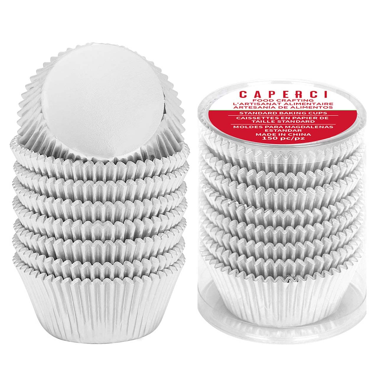 Caperci Standard Cupcake Liners Gold Foil Muffin Baking Cups 150-Pack - Premium Greaseproof & Sturdy Cupcake Papers