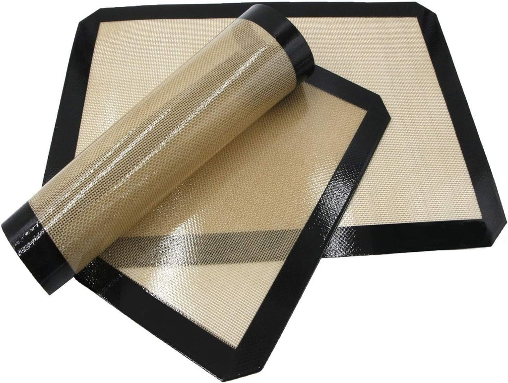 Premium Non Stick Silicone Baking Mats Quarter Sheet Toaster Oven Liner Small,Set Of 2 Mats (Size 8.5" - 11.5")