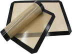 Premium Non Stick Silicone Baking Mats Quarter Sheet Toaster Oven Liner Small,Set Of 2 Mats (Size 8.5" - 11.5")
