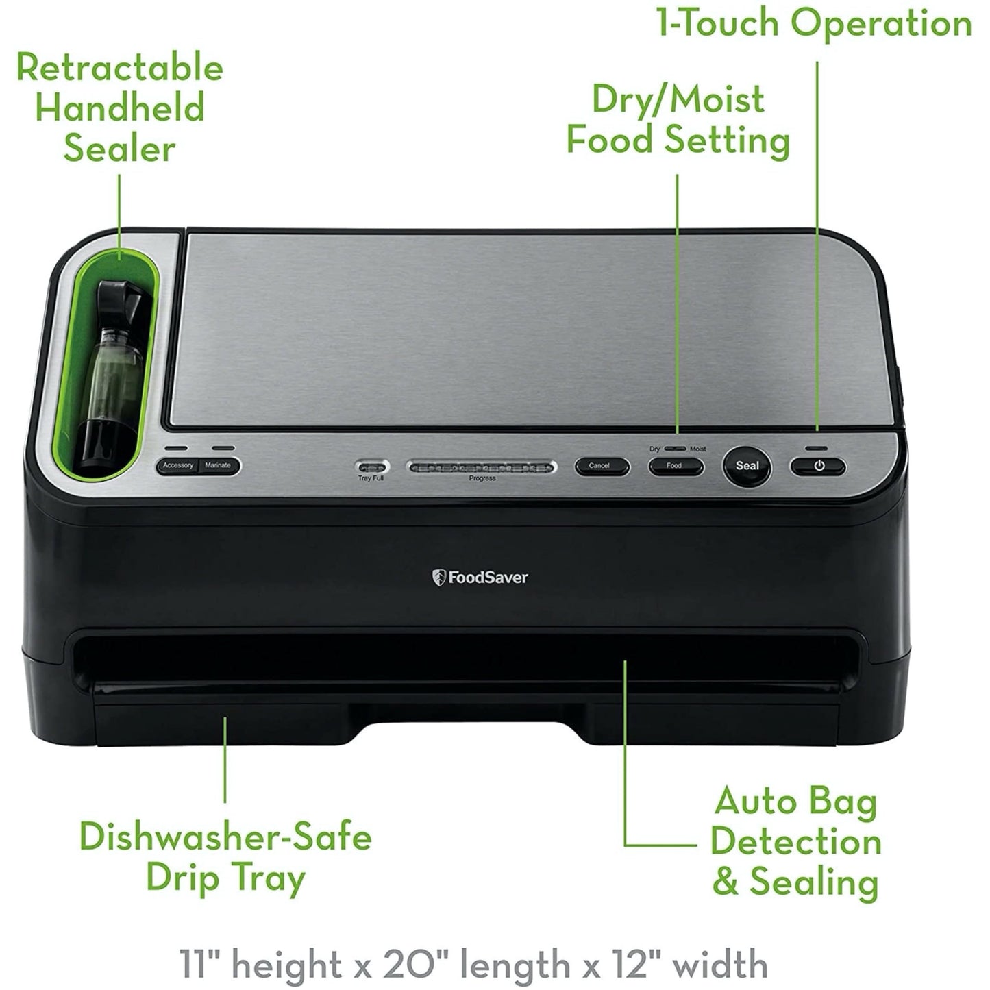 FoodSaver V4400 2-in-1 Vacuum Sealer Machine with Automatic Vacuum Sealer Bag Detection and Starter Kit