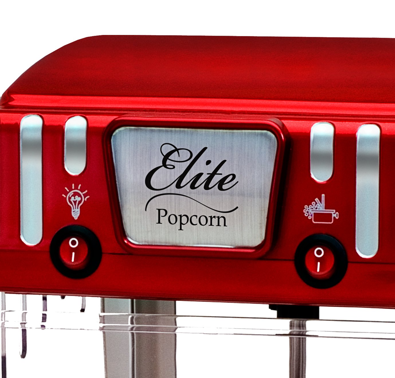 Elite Gourmet EPM-250 Maxi-Matic 2.5 Ounce Classic Carnival, Tabletop Kettle Popcorn Popper Machine, Retro-Style, Movie Hot Buttered Popcorn, Red