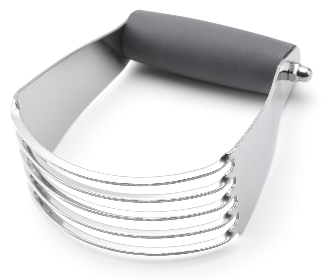 Spring Chef Dough Blender, Top Professional Pastry Cutter with Heavy Duty Stainless Steel Blades, Medium Size, Black