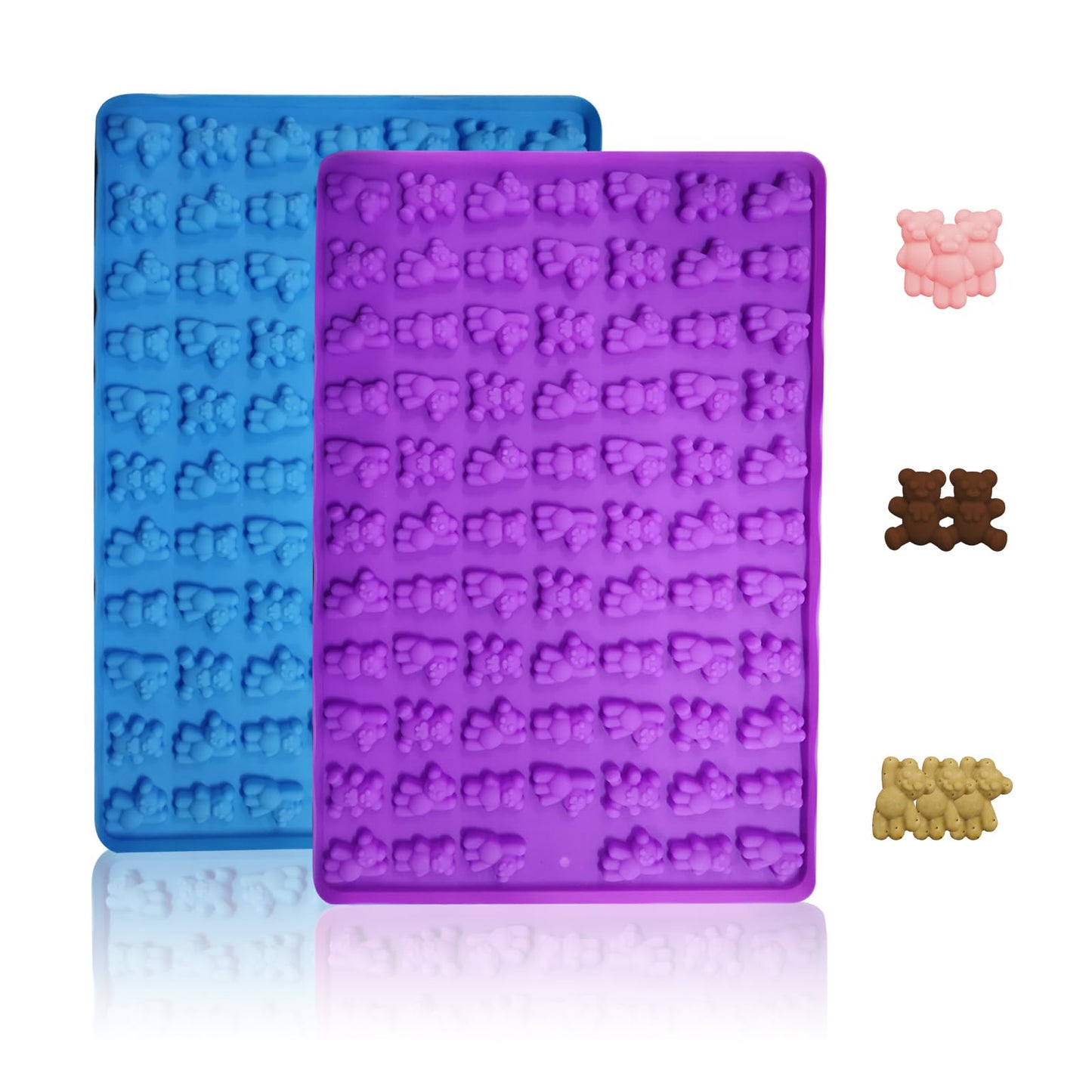 2 PCS Mini Silicone Molds, 106 Cavity Dog Bone + 69 Cavity Paw Mold for Baking Biscuits, Cookies, Candy, Chocolate, Jelly Pet Dog Treats