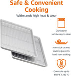 Amazon Basics Ceramic Nonstick Baking Sheets & Cooling Rack Set, Non-Toxic, Half Sheet Size, 2-Pack, Gray