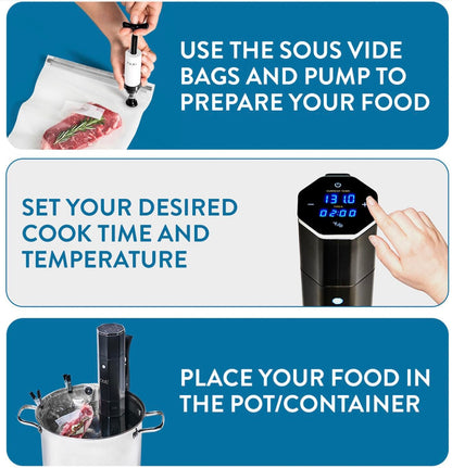 Yedi Infinity Sous Vide Cooker, Powered by Octcision Technology, Deluxe Accessory Kit, Recipes, 1000 Watts