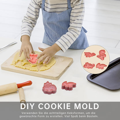 Forest Animal Cookie Cutters for Kids,Mini Cartoon Cookie Cutters with Plunger Stamps Set for Home Baking,Biscuits Cutter,Cake Decoration,Cute 3D Cookie Stamps