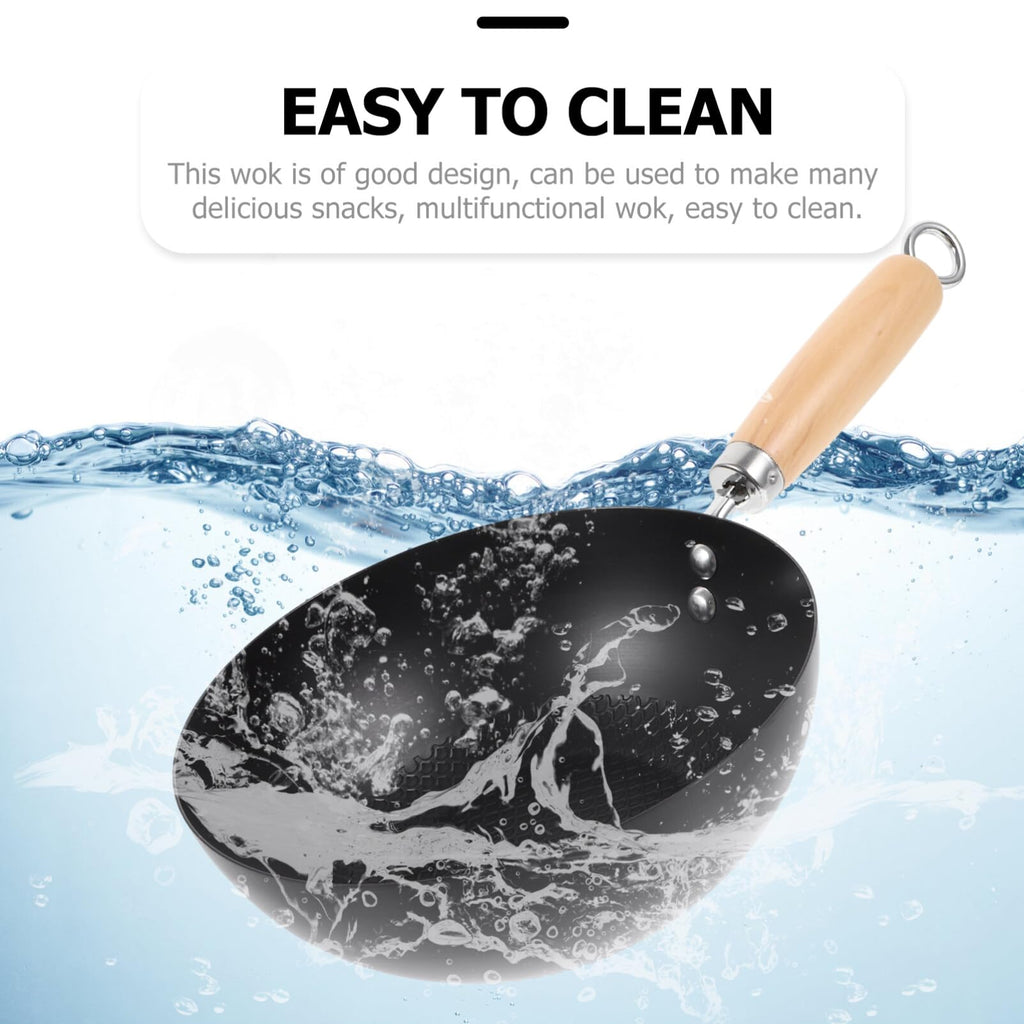 ABOOFAN Small Wok Stir Fry Pan Chinese Wok with Round Bottom Wok Chinese Pow Wok 20cm Japanese Cookware Single Person Wok for Kitchen