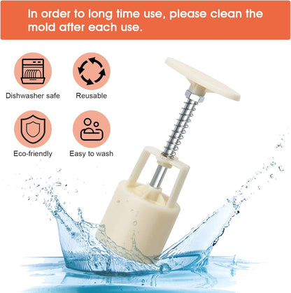 Luxiv Moon Cake Mould 50g, 12 PCS Pattern Hand-Pressure Mooncake Molds for Mid-Autumn DIY Pastry Tool 2 Sets with 6pcs Round Flower Mooncake Mode and 6 Pcs Square Pattern Mooncake Mould (White, 50g)