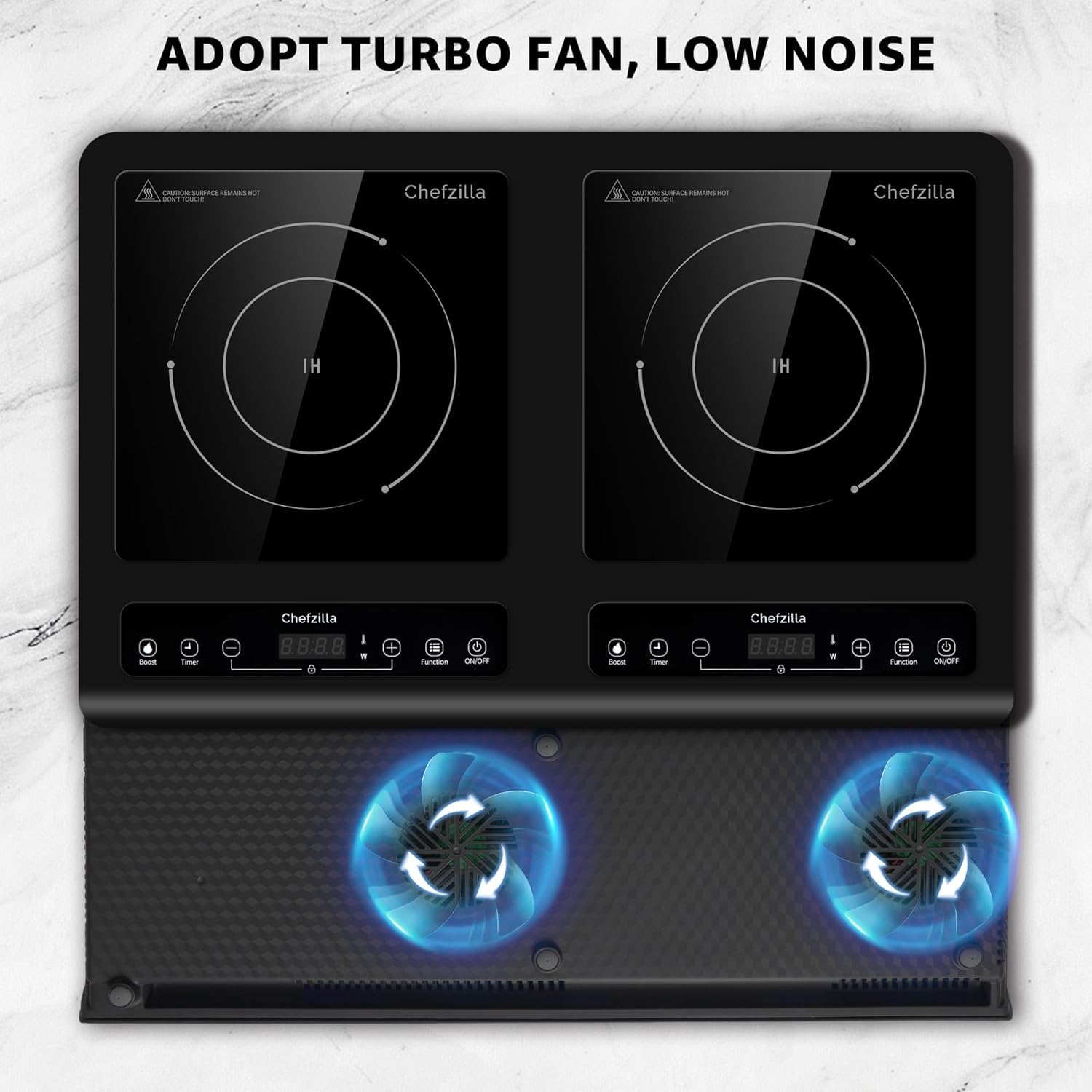 Induction Cooktop 2 Burner, 1800W Double Induction Cooktop with 10 Power & Temp Settings, Dual Induction Burner with Booster Function and 4-Hour Timer, Electric Induction Stove with Child Safety Lock