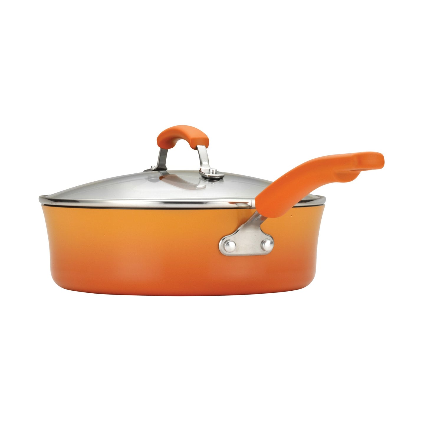 Rachael Ray Brights Nonstick Cookware Pots and Pans Set, 14 Piece, Orange Gradient