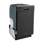 FORNO 18” POLO Dishwasher in Black with 8 Place Settings - Kitchen Dishwasher with Front Push Control and 3 Module Basket - Energy Efficient Dishwasher with 6 Wash Program - 52 dBa