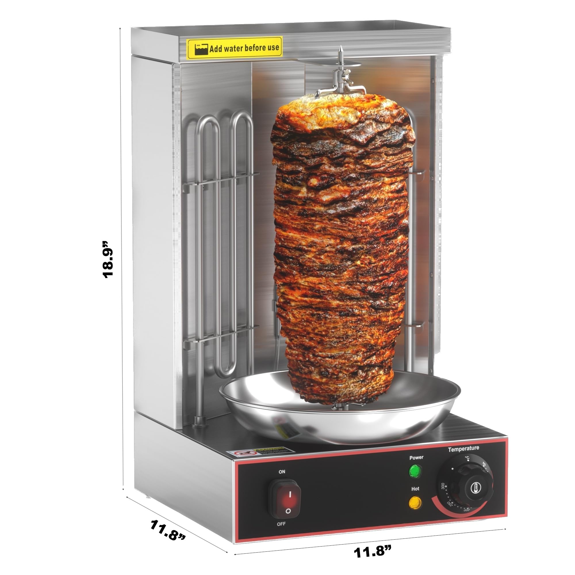 Elektryczny pionowy brojler, maszyna do shawarmy, grill kebabowy, piekarnik z rożnem Gyro