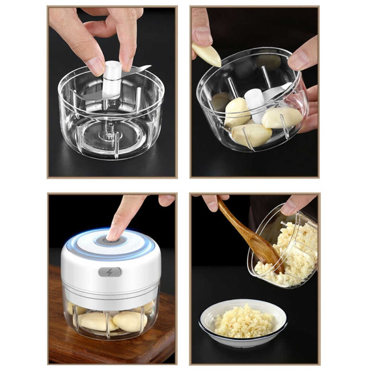 Electric Mini Garlic Chopper, 100ML Food Chopper Garlic Mincer USB, Vegetable Chopper, Onion Chopper, Portable Small Food Processor for Garlic, Ginger, Chili, Vegetables