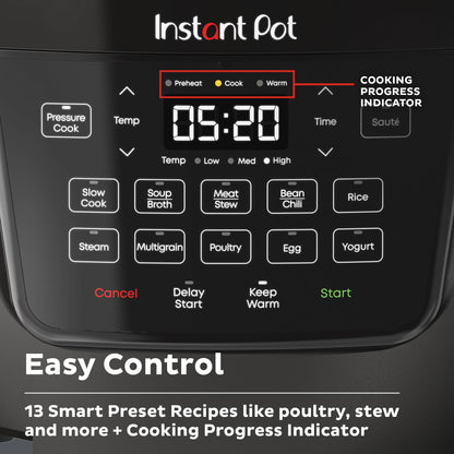 Instant Pot RIO Wide Base, 7.5 Quarts, Large Searing Base, WhisperQuiet Steam Release, 7-in-1 Electric Multi-Cooker, Pressure Cooker, Slow Cooker, Rice Cooker, Steamer, Sauté, Yogurt & Warmer