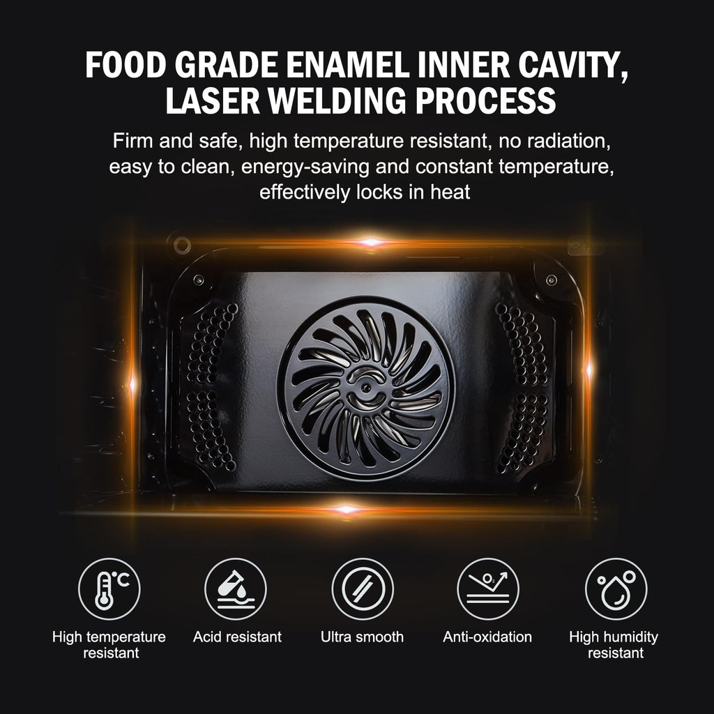 GarveeLife 24" Elektryczny Piekarnik Ścienny, 3000 W, 240 V, 2.5 Cu.ft Wbudowany Elektryczny Piekarnik Konwekcyjny, 8 Trybów Pieczenia, Ogrzewanie 3D Surround, Z Timerem, Blokadą Bezpieczeństwa, Funkcja Frytowania Na Powietrzu