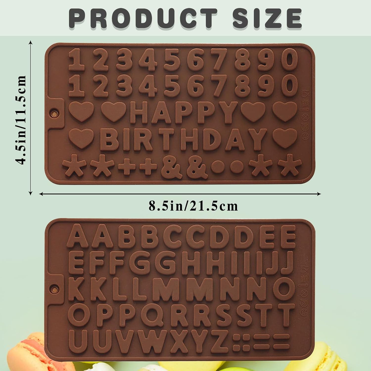 2 pcs Number Chocolate Molds and Letter Silicone Molds, kitchen utensils, cake cookies, ice cubes, chocolate resin candy making products