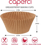 Caperci Jumbo Cupcake Liners Natural Muffin Baking Cups 300-Count, No Smell, Food Grade, Upgraded Grease-Proof Paper (Natural)