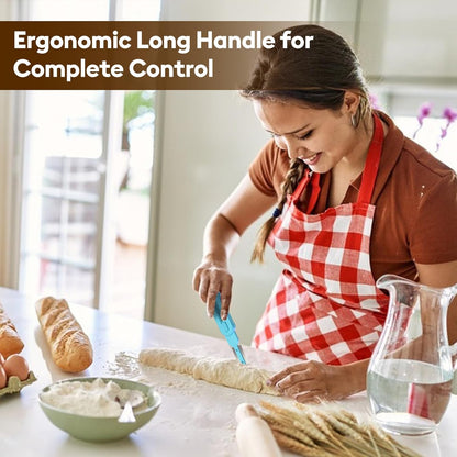 Bread lame for Dough, Magnetic & Reusable Bread Lame Dough Scoring Tool, Anti-Slip Handle with Long Retractable Razor blades, Sourdough Scoring tool for Bread Making (Blue)