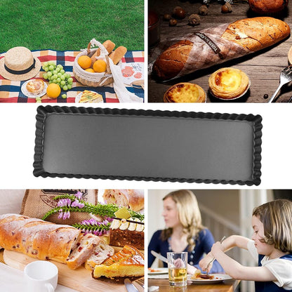 Rectangular Tart Pan 14 Inch Nonstick Quiche Pie Pan with Removable Bottom Tart Pan for Pies, Quiche Bakeware, Cheese Cakes, Desserts