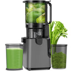 Juicer Machines with 6.1" Extra Large Feed Chute, Cold Press Juicer For Whole Vegetables and Fruits, 350W Professional Masticating juicer Easy to Clean for Batch Juicing (Titanium Gray)