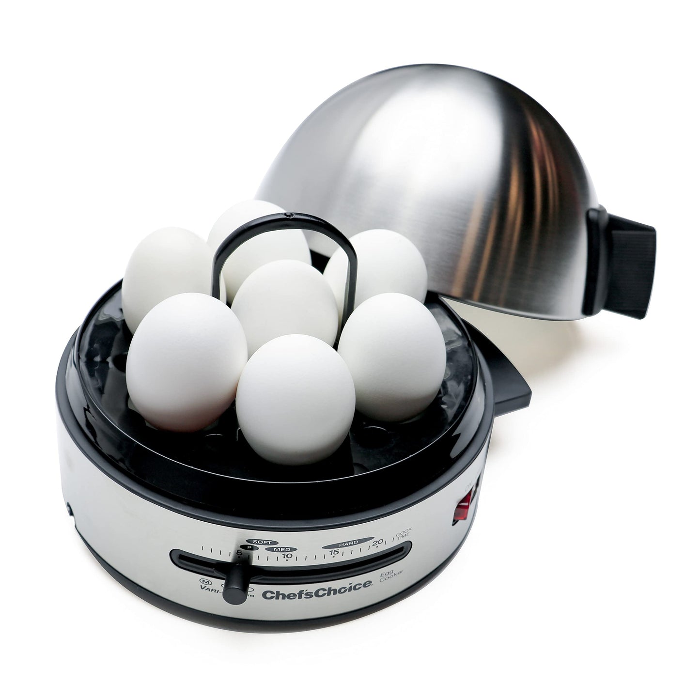 Chef'sChoice 810 Gourmet 7-Egg Cooker with Electronic Timer, Audible Signal & Nonstick Stainless Steel Design