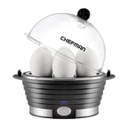 Яєчня Chefman Rapid Poacher, пароварка для продуктів та овочів, швидко готує до 6 яєць, вариться круто, середнього або некрутого приготування, в комплекті лоток для пашотування/омлету, сигнал готовності, без BPA, ЧОРНИЙ