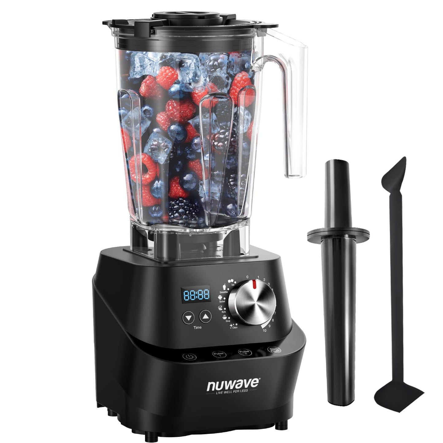 Nuwave Infinity Commercial Blender, Heavy-Duty Smoothie Blender w/ 2.5HP Copper Motor & Laser-Cut Blades, Last 100 Years, Quick Ice Crushing, 64oz Tritan Jar, NSF Certified, 10 Speeds, Self-Cleaning