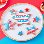 Star Cookie Cutters 4 Pcs, Kimfead Sandwich Cutter for Kids Lunch, Vegetable Fruit Cutters Shapes, Stainless Steel Biscuit Cutters for Children Boys Girls