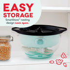DASH SmartStore™ Maszyna do mieszania popcornu, 3QT Elektryczna maszyna do popcornu na gorący olej z przezroczystą misą, 12 filiżanek - Aqua