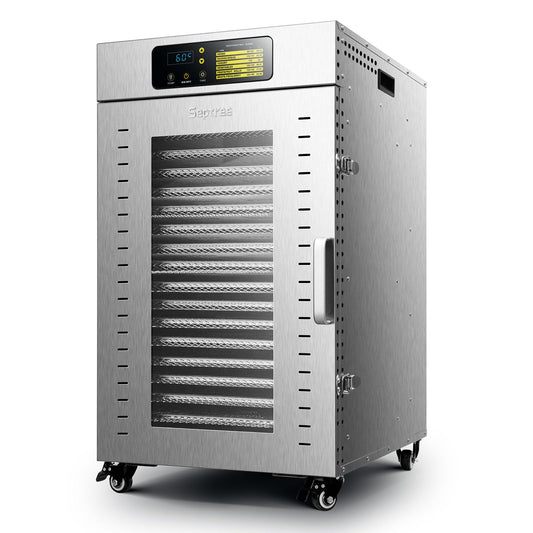 Septree Commercial Food Dehydrator 18 Trays, 1500W Large Capacity 34.42ft² Food Dryer Machine for Jerky, Meat, Fruit, Herbs, Full Stainless Steel Industrial Dehydrater Biltong Maker