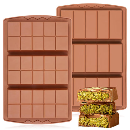 1 Pc Chocolate Bar Mold Deep Large Chocolate Molds Silicone Break Apart Thick Silicone Molds for Candy Bar (10 Snap）