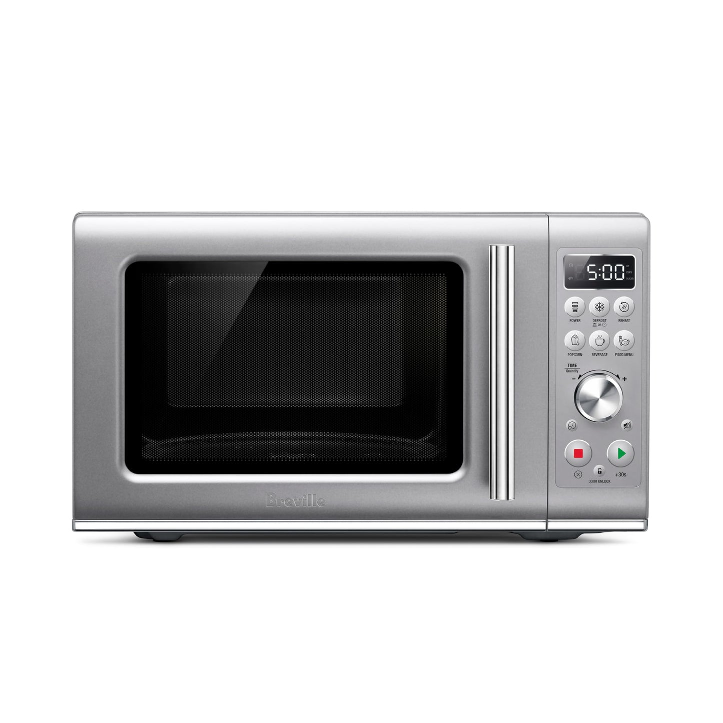 Breville BMO650SIL1BUC1 the Compact Wave Soft Close Countertop Microwave, Silver