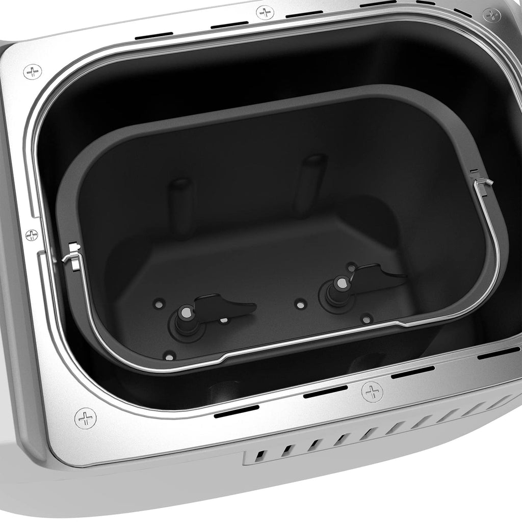 Patioer 3LB Bread Maker Machine Automatyczna maszyna do pieczenia chleba z podwójnymi mieszadłami 15 w 1 Maszyna do pieczenia chleba z ustawieniem bezglutenowym, 3 rozmiary bochenków 3 kolory skórki, nieprzywierająca blacha do pieczenia, biała