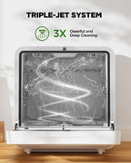 Silonn Compact Countertop Dishwasher with Smart App Control, Portable Dishwasher Countertop with Triple-Jet Cleaning System, Built-In Water Tank, Ideal Mini Dishwasher for Kitchens and RVs