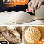 Extractable & Magnetic Bread Lame Dough Scoring Tool - Professional Sourdough Scoring Tool - Sourdough Bread Baking & Bread Scoring Tool - Scoring Patterns booklet & 5 Razor Blades（Black)