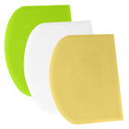 SURDOCA Dough Scraper Bench Scraper - 3P 4.7x3.7" Plastic Flexible Bowl Scraper, Sharp Edge & Angles Cake Scraper. Non-Slip Bakeware Decorating Tools Sculpting & Modeling Tools - Green+White+Green