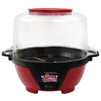 West Bend Stir Crazy Popcorn Machine Elektryczna maszyna do gorącego oleju z dużą pokrywką do miski do serwowania i wygodnym przechowywaniem w stosie, 6 litrów, czerwona
