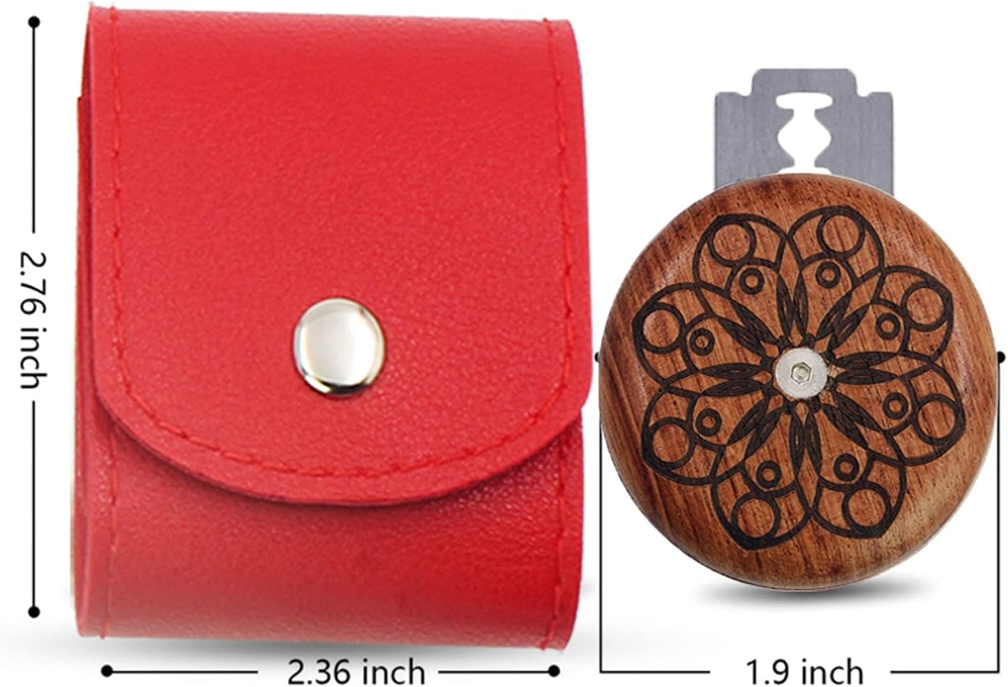 UFO Bread Lame Cutter for Homemade Sourdough Bread Bakers, Slashing Tool Cutting Bread Scoring Knife Razor Cutter, Great Gift for Artisan Bread and Baguette Makers(PU leather case, Bright Red)