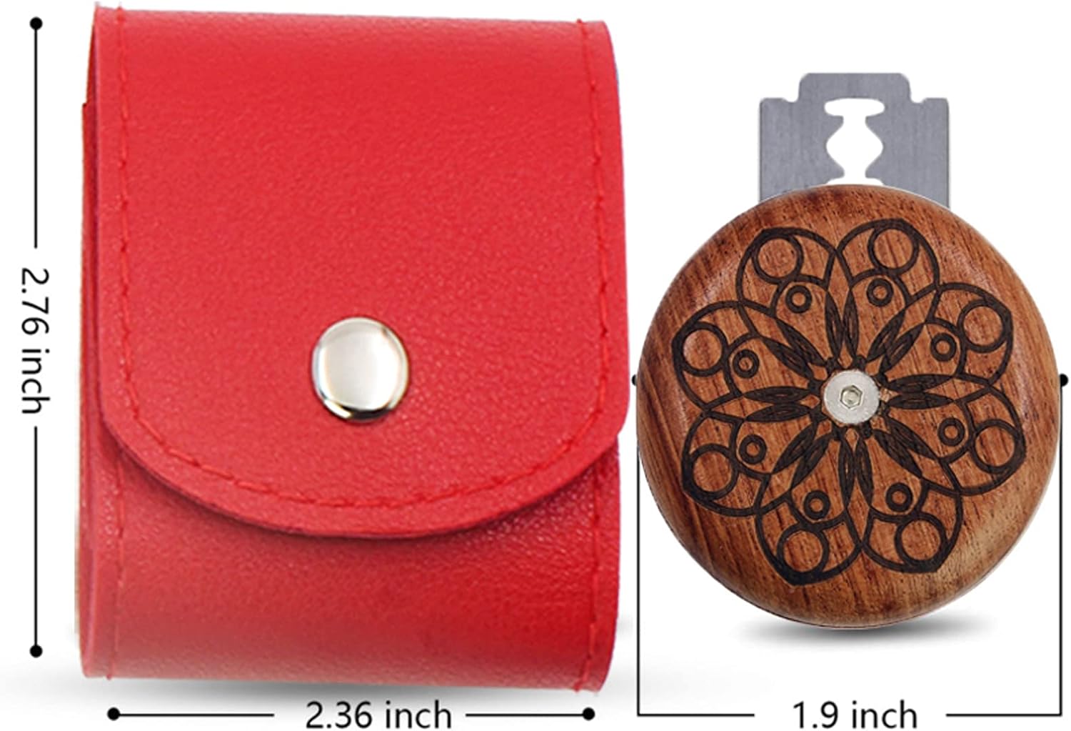 UFO Bread Lame Cutter for Homemade Sourdough Bread Bakers, Slashing Tool Cutting Bread Scoring Knife Razor Cutter, Great Gift for Artisan Bread and Baguette Makers(PU leather case, Bright Red)