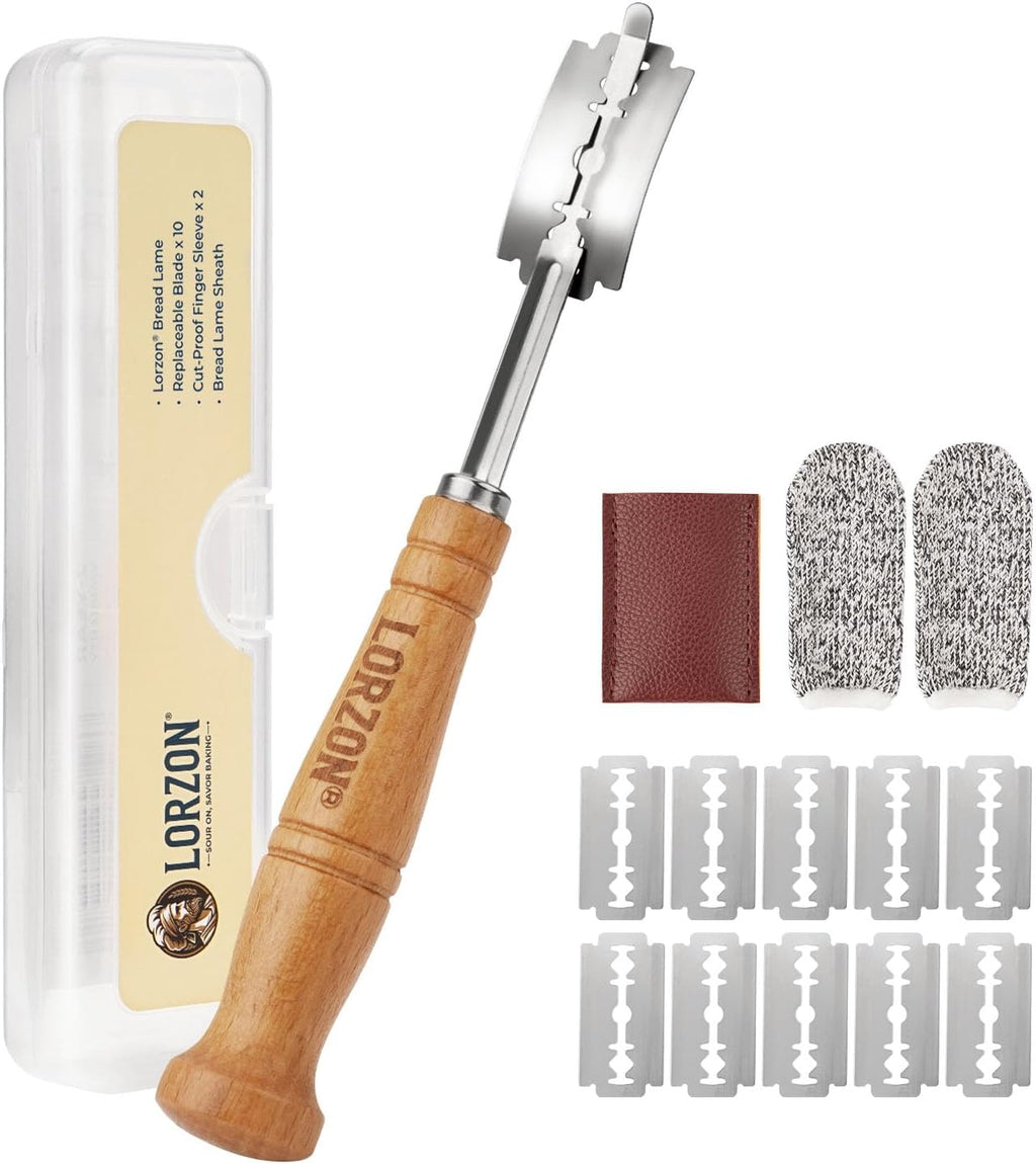 Scoring Razor Bread Lame with Storage Box, Sourdough Scoring Tool with 10 Razor Blad ...