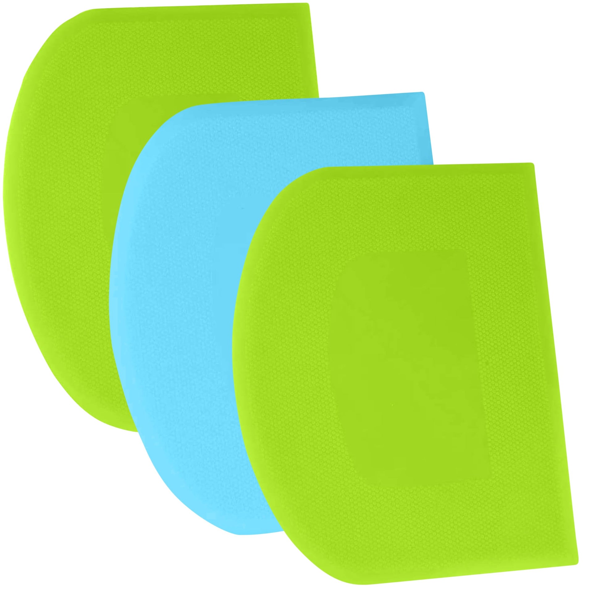 SURDOCA Dough Scraper Bench Scraper - 3P 4.7x3.7" Plastic Flexible Bowl Scraper, Sharp Edge & Angles Cake Scraper. Non-Slip Bakeware Decorating Tools Sculpting & Modeling Tools - Green+White+Green