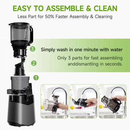 Cold Press Juicer,5.8" Extra Large Feed Chute Fit Whole Fruits & Vegetables,350W Slow Masticating Juicer Machines,Easy to Clean,High Juice Yield