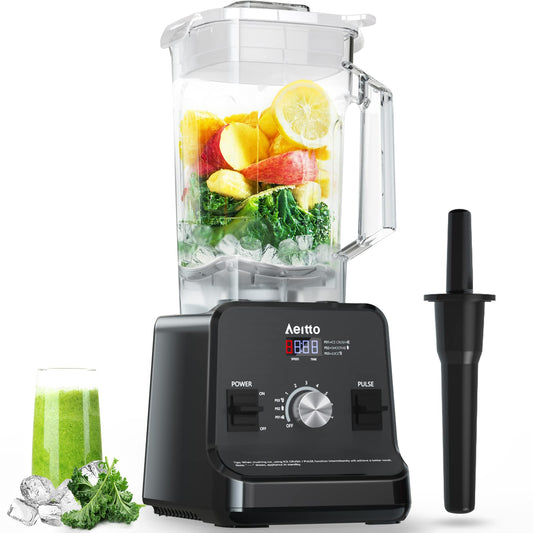 Aeitto Blender, Blenders for Kitchen with 1500-Watt Motor, 68 Oz Large Capacity, Countertop Professional Blenders for Ice Crush, Frozen Drinks, Black