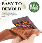 1 Inch Chocolate Bar Mold Deep Dubai Stuffed Chocolate Molds Silicone Large Break Apart Silicone Molds (Mix,2 Pcs）
