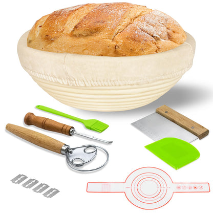 Banneton Bread Proofing Basket: 2 PCS Sourdough Proofing Basket with Liner - Round Banneton Basket for Baking